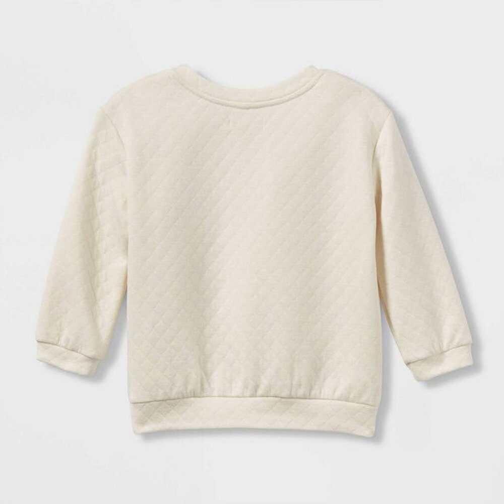 Grayson Collective - Toddler Quilted Sweatshirt - Off- White 4T UNISEX - Picture 4 of 12